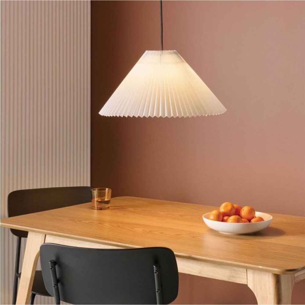 Room Essentials-Pendant Lamp w/Pleated Fabric Shade, White